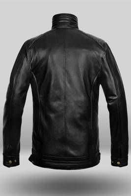 men's black lambskin leather biker jacket vintage inspired look premium 2