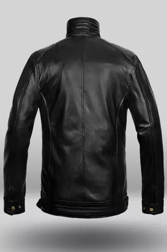men's black lambskin leather biker jacket vintage inspired look premium