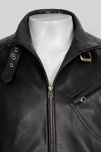 men's black lambskin leather biker jacket vintage inspired look premium