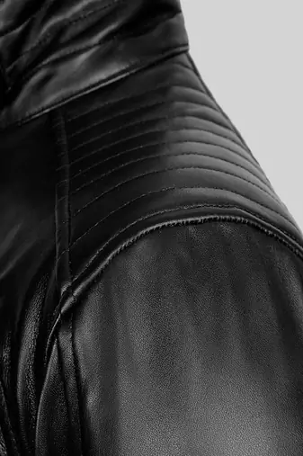 men's black lambskin leather biker jacket vintage inspired look premium