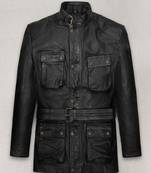 Qawach men's genuine black vintage coat jacket lambskin jacket