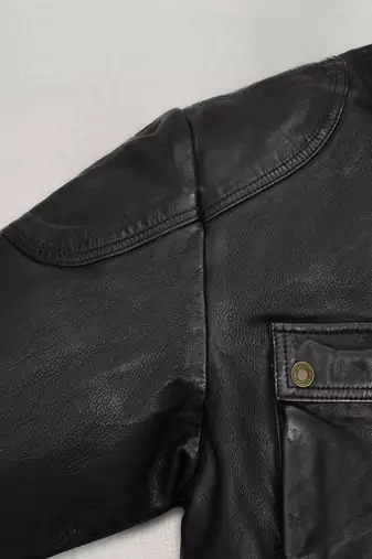 men's black premium lambskin leather jacket vintage inspired look authentic