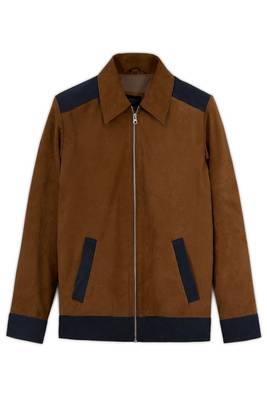 men's brown suede leather jacket classic zip up style authentic 1
