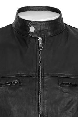 men's black lambskin cafe racer jacket vintage inspired look 3