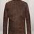 Qawach men's genuine  brown suede leather jacket vintage look