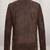 Qawach men's genuine  brown suede leather jacket vintage look