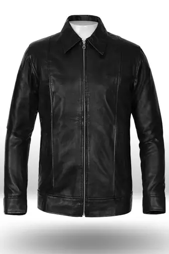 Qawach men's genuine black vintage jacket stylish look lambskin jacket