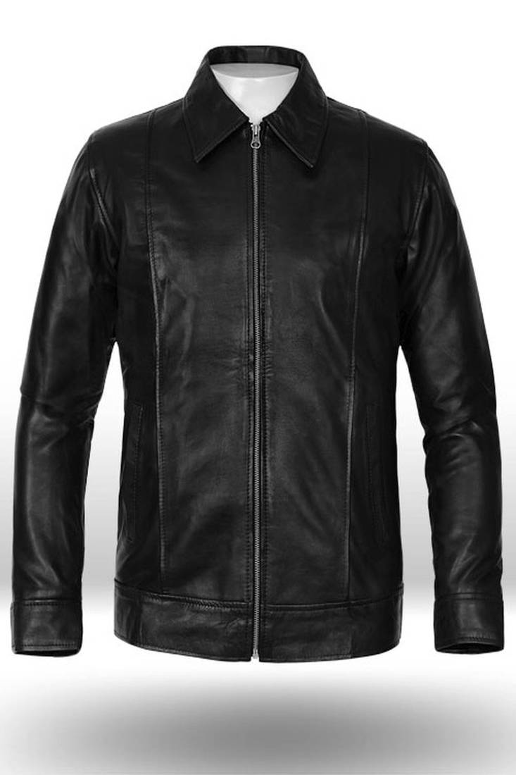 Qawach men's genuine black vintage jacket stylish look lambskin jacket