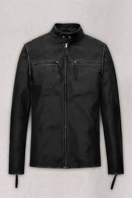 men's black premium lambskin leather jacket vintage inspired look refined 1
