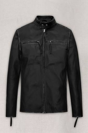 men's black premium lambskin leather jacket vintage inspired look refined