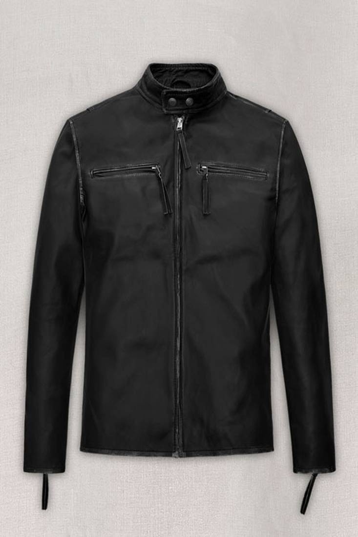 Qawach men's genuine black lambskin jacket vintage stylish look jacket