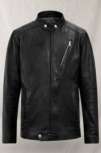 men's black premium lambskin leather jacket vintage inspired look elegant