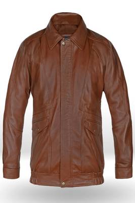 men's brown lambskin cafe racer jacket band collar racer style exclusive 1