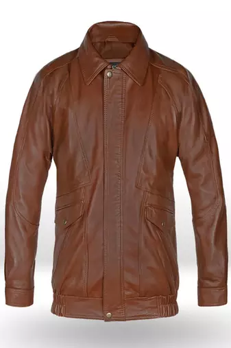 Qawach men's genuine brown biker jacket lambskin cafe racer jacket