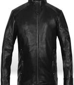 Qawach men's genuine stylish black jacket lambskin moto