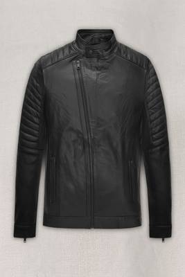 men's black lambskin leather biker jacket premium quilted design exclusive 1