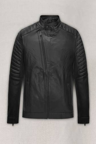 men's black lambskin leather biker jacket premium quilted design exclusive
