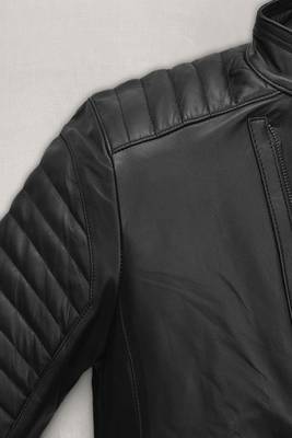 men's black lambskin leather biker jacket premium quilted design exclusive 3