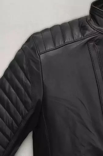 men's black lambskin leather biker jacket premium quilted design exclusive