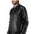Qawach men's two pocket vintage leather motorcycle jacket biker moto