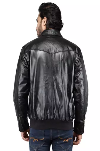 men's genuine lambskin leather biker jacket vintage inspired look premium