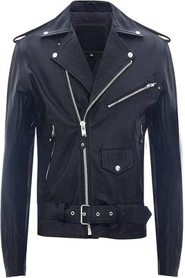 men's genuine lambskin leather biker jacket vintage inspired look modern 3
