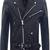 Qawach men's zipper moto vintage leather motorcycle jacket biker