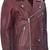 Qawach men's zipper moto vintage maroon lambskin leather motorcycle jacket biker