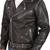 Qawach zipper vintage black genuine lambskin leather motorcycle jacket