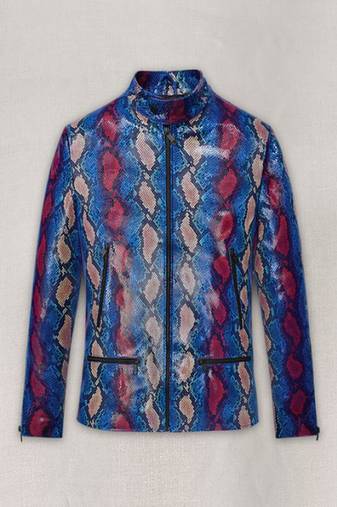 Qawach men's genuine vintage leather multi color motorcycle jacket