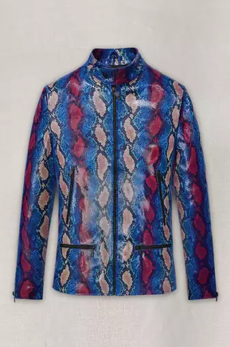 Qawach men's genuine vintage leather multi color motorcycle jacket
