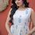 White digital printed cotton stitched kurti for women