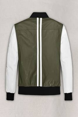men's light green lambskin leather jacket classic zip up style 2