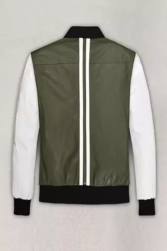 men's light green lambskin leather jacket classic zip up style