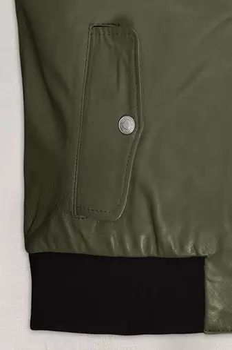 men's light green lambskin leather jacket classic zip up style
