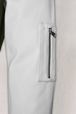 men's light green lambskin leather jacket classic zip up style 4