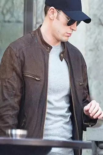 Qawach men's brown stylish design vintage leather motorcycle jacket