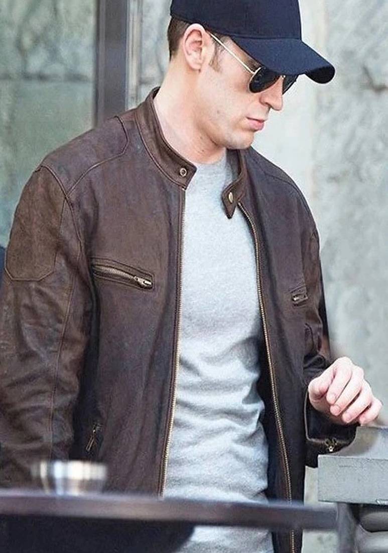 Qawach men's brown stylish design vintage leather motorcycle jacket