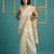 Off white woven zari buti work silk blend   traditional classic style banarasi style saree with blouse piece