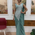 Sea Green Color Embroidered,Thread & Sequins Work Work Faux Georgette Ready To Wear Saree