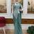 Sea Green Color Embroidered,Thread & Sequins Work Work Faux Georgette Ready To Wear Saree