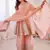 Peach fendy satin with embroidered real mirror work palazzo set
