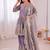 Lavender fendy satin with embroidered real mirror work plazzo set