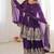 Purple fendy satin with embroidered real mirror work plazzo set