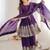 Purple fendy satin with embroidered real mirror work plazzo set