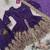 Purple fendy satin with embroidered real mirror work plazzo set