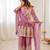 Onionpink fendy satin with embroidered real mirror work plazzo set