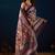 Wine kalamkari tussar blend festive wear ethnic saree with blouse