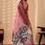 pink digital kalamkari print cotton silk festive ethnic saree with blouse
