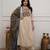 Beige Embroidered Anarkali Kurta Set with Printed Dupatta